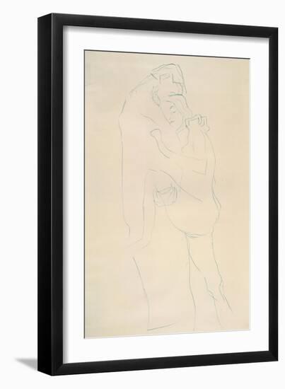 Female Head in Three Quarter Profile-Gustav Klimt-Framed Giclee Print