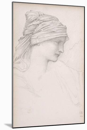 Female Head Study for 'The Wheel of Fortune', C.1870-Edward Burne-Jones-Mounted Giclee Print