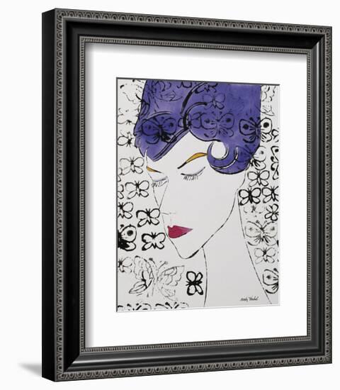 Female Head with Stamps, c. 1959-Andy Warhol-Framed Giclee Print