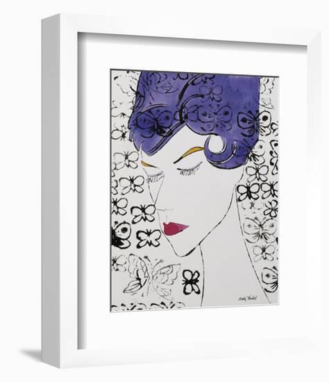 Female Head with Stamps, c. 1959-Andy Warhol-Framed Giclee Print