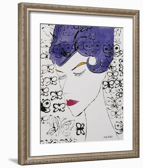 Female Head with Stamps, c. 1959-Andy Warhol-Framed Giclee Print