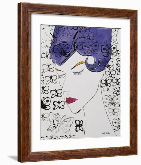 Female Head with Stamps, c. 1959-Andy Warhol-Framed Giclee Print