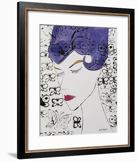 Female Head with Stamps, c. 1959-Andy Warhol-Framed Giclee Print