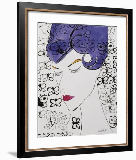 Female Head with Stamps, c. 1959-Andy Warhol-Framed Giclee Print