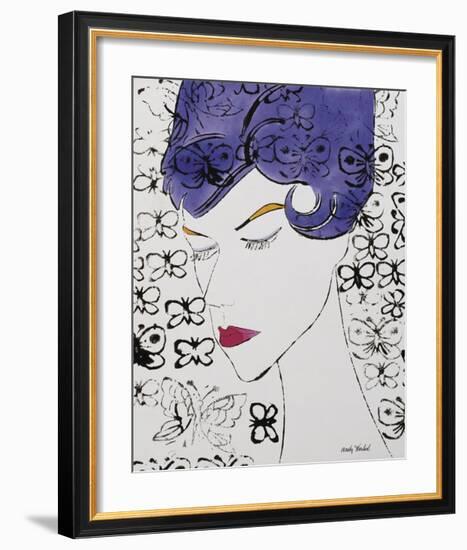 Female Head with Stamps, c. 1959-Andy Warhol-Framed Giclee Print