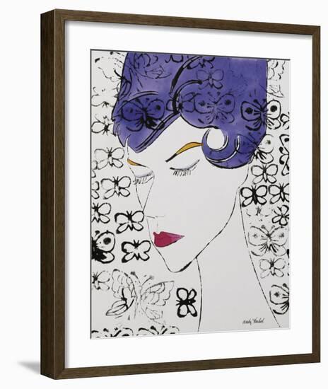 Female Head with Stamps, c. 1959-Andy Warhol-Framed Giclee Print