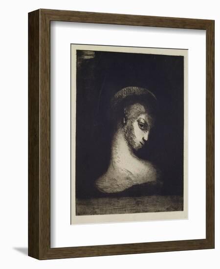 Female Head-Odilon Redon-Framed Giclee Print