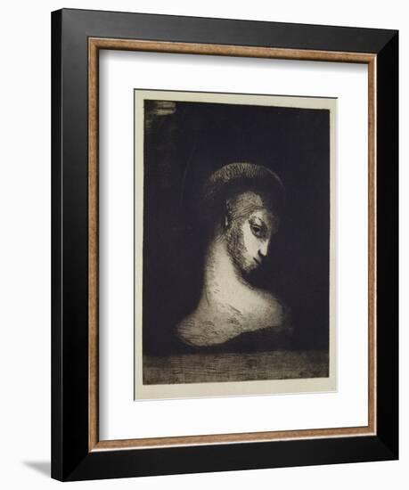 Female Head-Odilon Redon-Framed Giclee Print