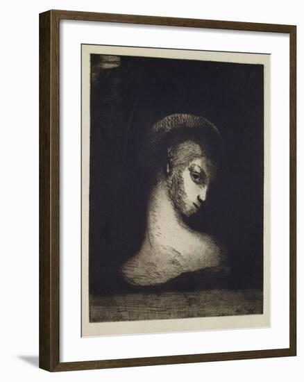 Female Head-Odilon Redon-Framed Giclee Print
