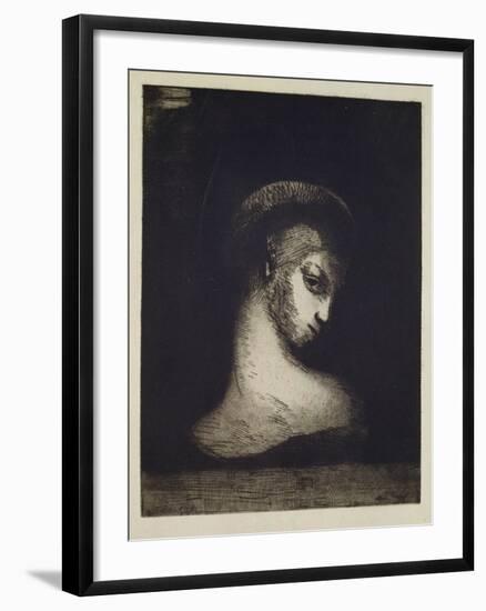 Female Head-Odilon Redon-Framed Giclee Print