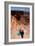 Female Hiker Smiles At The Meander Overlook Along W Rim Trail Of Deadhorse SP Near Moab, Utah-Ben Herndon-Framed Photographic Print