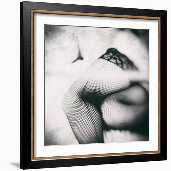Female Legs in Stockings-Rory Garforth-Framed Premium Photographic Print
