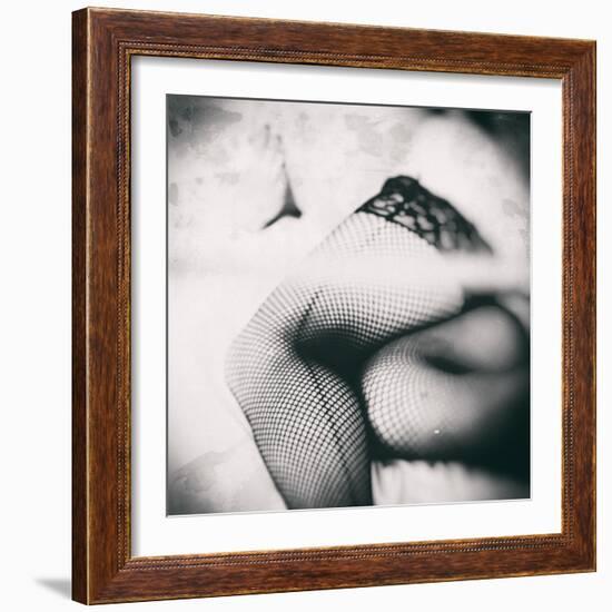 Female Legs in Stockings-Rory Garforth-Framed Photographic Print