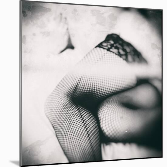 Female Legs in Stockings-Rory Garforth-Mounted Photographic Print