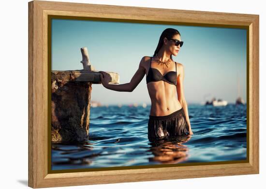 Female Model Wearing Bikini-Luis Beltran-Framed Premier Image Canvas