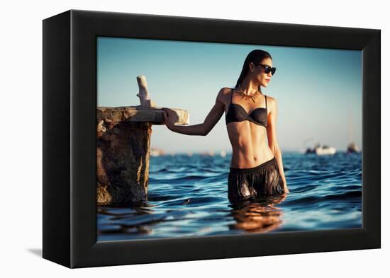 Female Model Wearing Bikini-Luis Beltran-Framed Premier Image Canvas