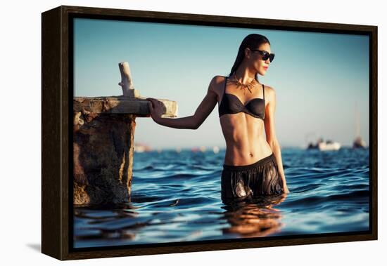 Female Model Wearing Bikini-Luis Beltran-Framed Premier Image Canvas
