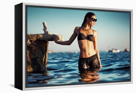 Female Model Wearing Bikini-Luis Beltran-Framed Premier Image Canvas