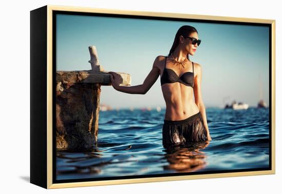 Female Model Wearing Bikini-Luis Beltran-Framed Premier Image Canvas