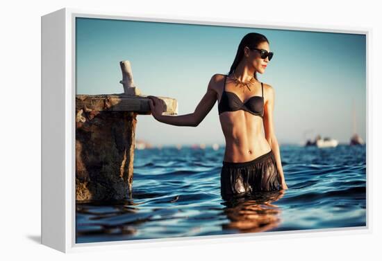 Female Model Wearing Bikini-Luis Beltran-Framed Premier Image Canvas