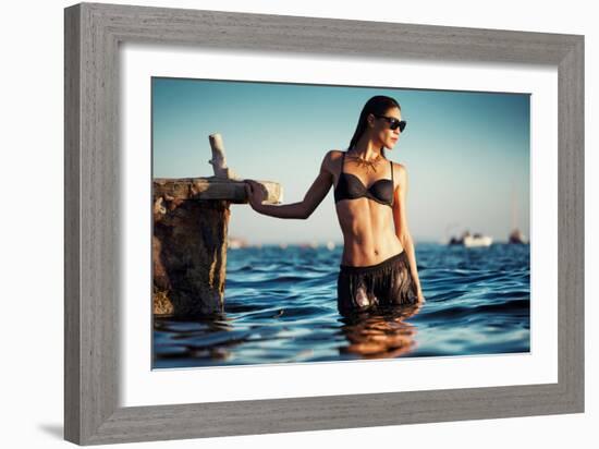 Female Model Wearing Bikini-Luis Beltran-Framed Photographic Print