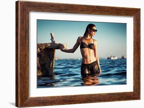 Female Model Wearing Bikini-Luis Beltran-Framed Photographic Print