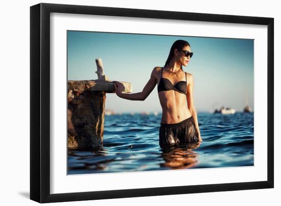 Female Model Wearing Bikini-Luis Beltran-Framed Photographic Print