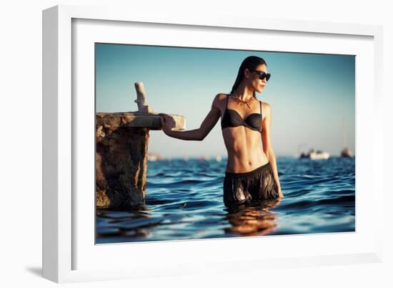 Female Model Wearing Bikini-Luis Beltran-Framed Photographic Print