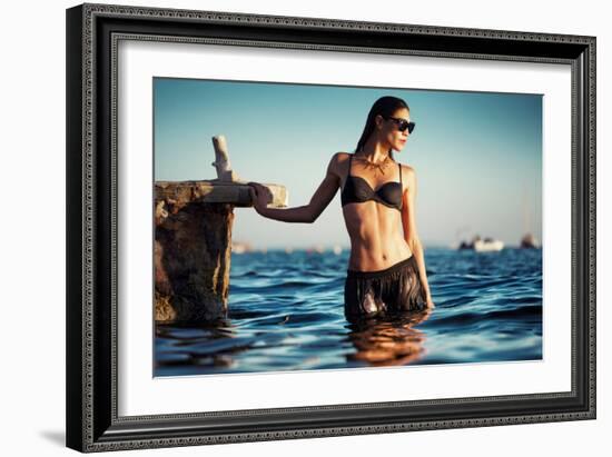 Female Model Wearing Bikini-Luis Beltran-Framed Photographic Print