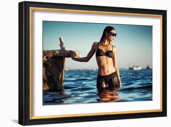 Female Model Wearing Bikini-Luis Beltran-Framed Photographic Print