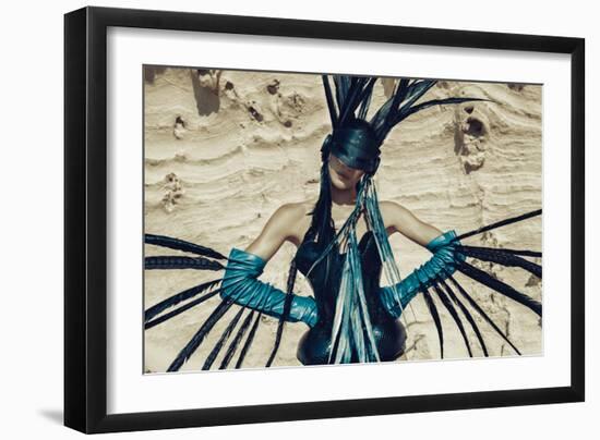 Female Model Wearing Feathers-Luis Beltran-Framed Photographic Print