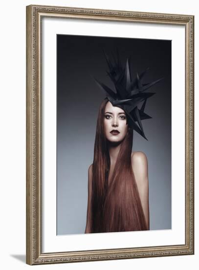 Female Model with Long Red Hair-Luis Beltran-Framed Photographic Print