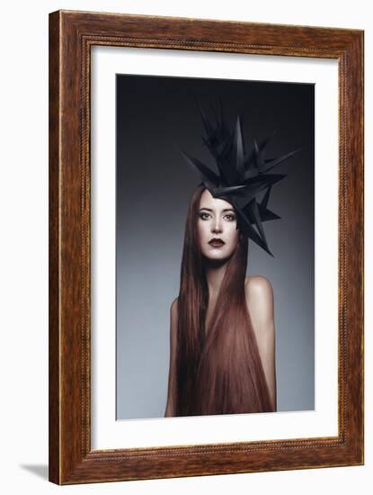 Female Model with Long Red Hair-Luis Beltran-Framed Photographic Print