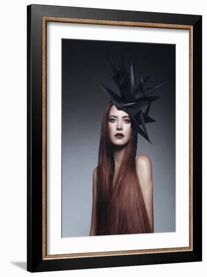 Female Model with Long Red Hair-Luis Beltran-Framed Photographic Print