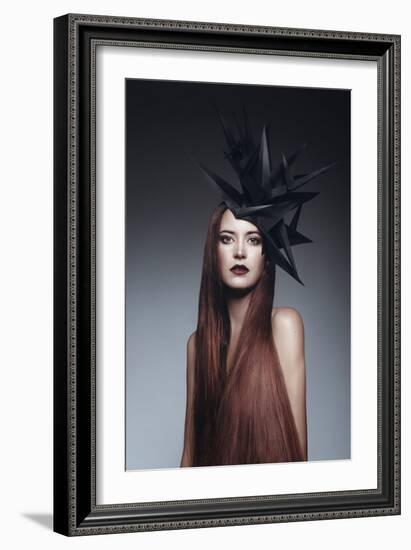 Female Model with Long Red Hair-Luis Beltran-Framed Photographic Print