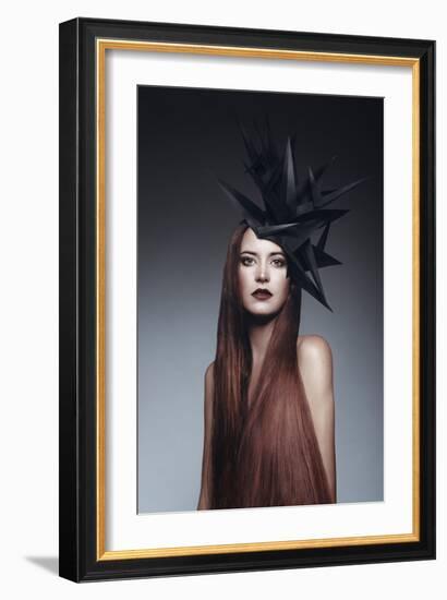 Female Model with Long Red Hair-Luis Beltran-Framed Photographic Print