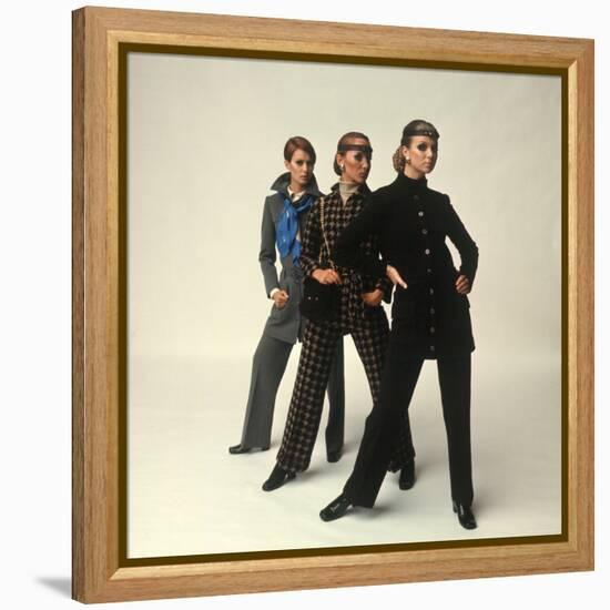 Female Models Wearing Pants Suit Fashions Designed by Yves Saint Laurent-Bill Ray-Framed Premier Image Canvas