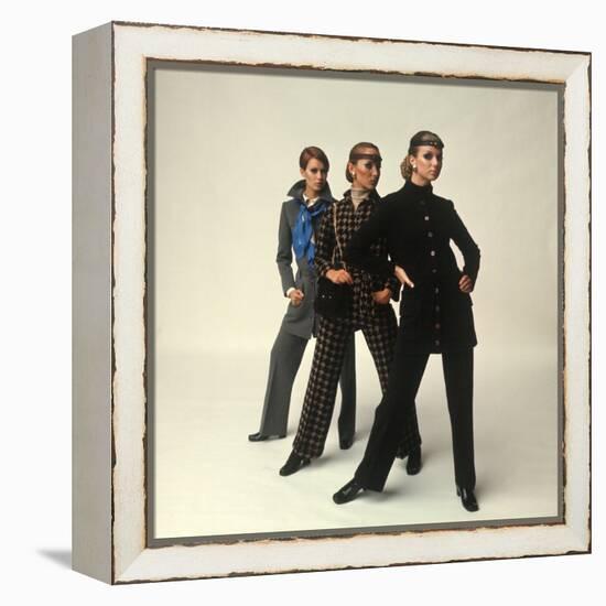 Female Models Wearing Pants Suit Fashions Designed by Yves Saint Laurent-Bill Ray-Framed Premier Image Canvas