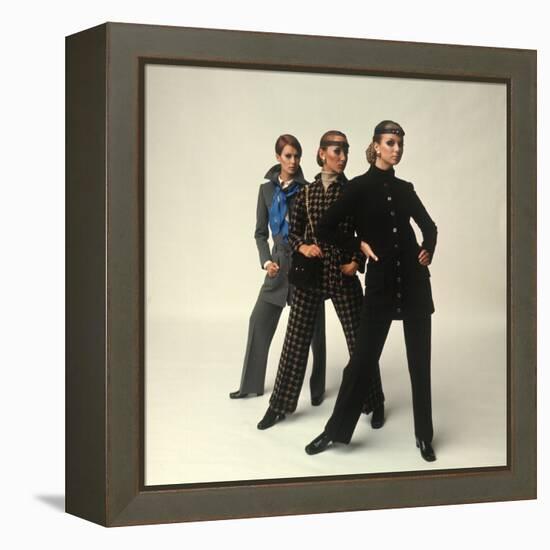 Female Models Wearing Pants Suit Fashions Designed by Yves Saint Laurent-Bill Ray-Framed Premier Image Canvas