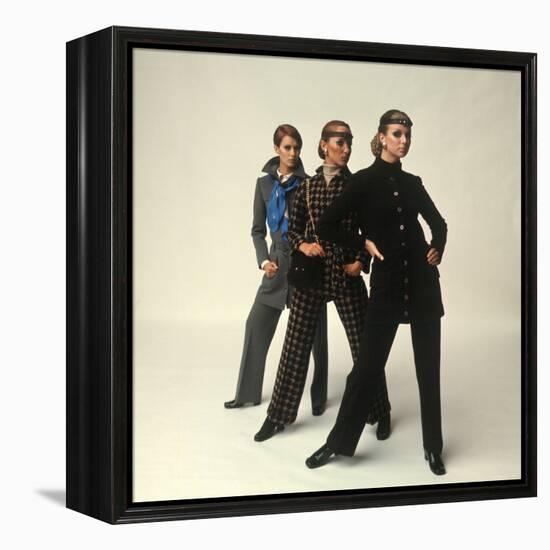 Female Models Wearing Pants Suit Fashions Designed by Yves Saint Laurent-Bill Ray-Framed Premier Image Canvas