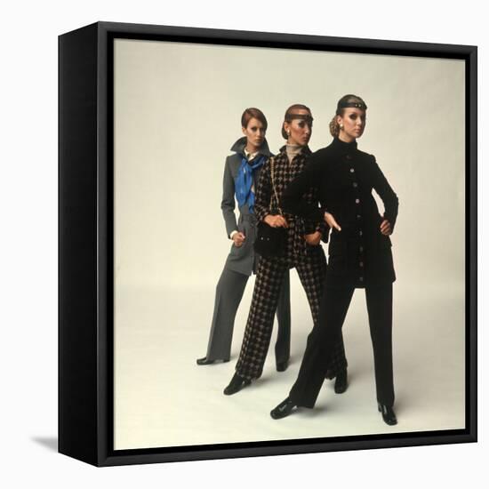 Female Models Wearing Pants Suit Fashions Designed by Yves Saint Laurent-Bill Ray-Framed Premier Image Canvas