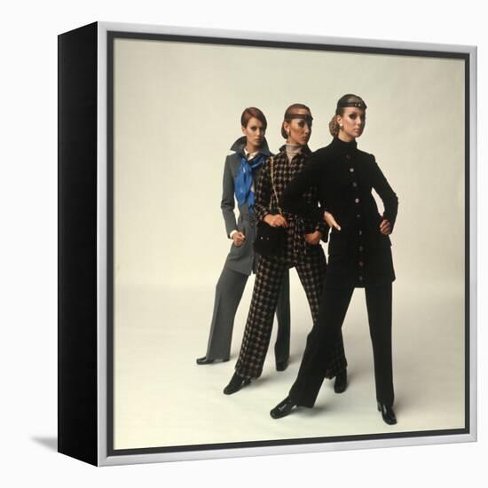 Female Models Wearing Pants Suit Fashions Designed by Yves Saint Laurent-Bill Ray-Framed Premier Image Canvas