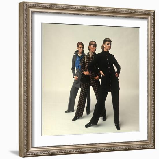 Female Models Wearing Pants Suit Fashions Designed by Yves Saint Laurent-Bill Ray-Framed Photographic Print