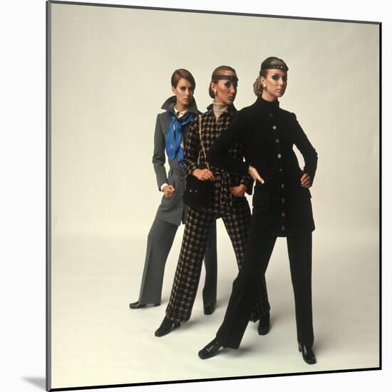 Female Models Wearing Pants Suit Fashions Designed by Yves Saint Laurent-Bill Ray-Mounted Photographic Print