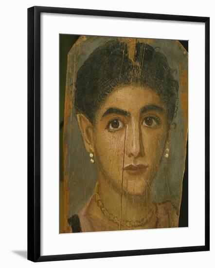 Female Mummy Portrait, from Thebes, 2nd Century-Roman Period Egyptian-Framed Giclee Print