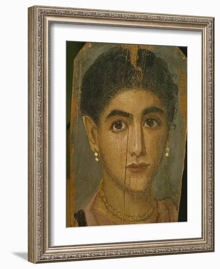 Female Mummy Portrait, from Thebes, 2nd Century-Roman Period Egyptian-Framed Giclee Print