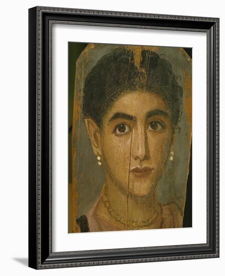 Female Mummy Portrait, from Thebes, 2nd Century-Roman Period Egyptian-Framed Giclee Print