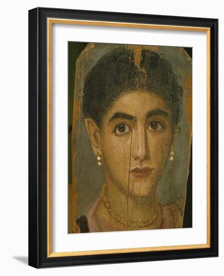 Female Mummy Portrait, from Thebes, 2nd Century-Roman Period Egyptian-Framed Giclee Print