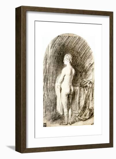 Female Nude, 17th Century-Rembrandt van Rijn-Framed Giclee Print