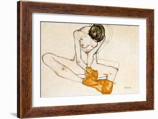 Female Nude, 1901-1918-Egon Schiele-Framed Giclee Print